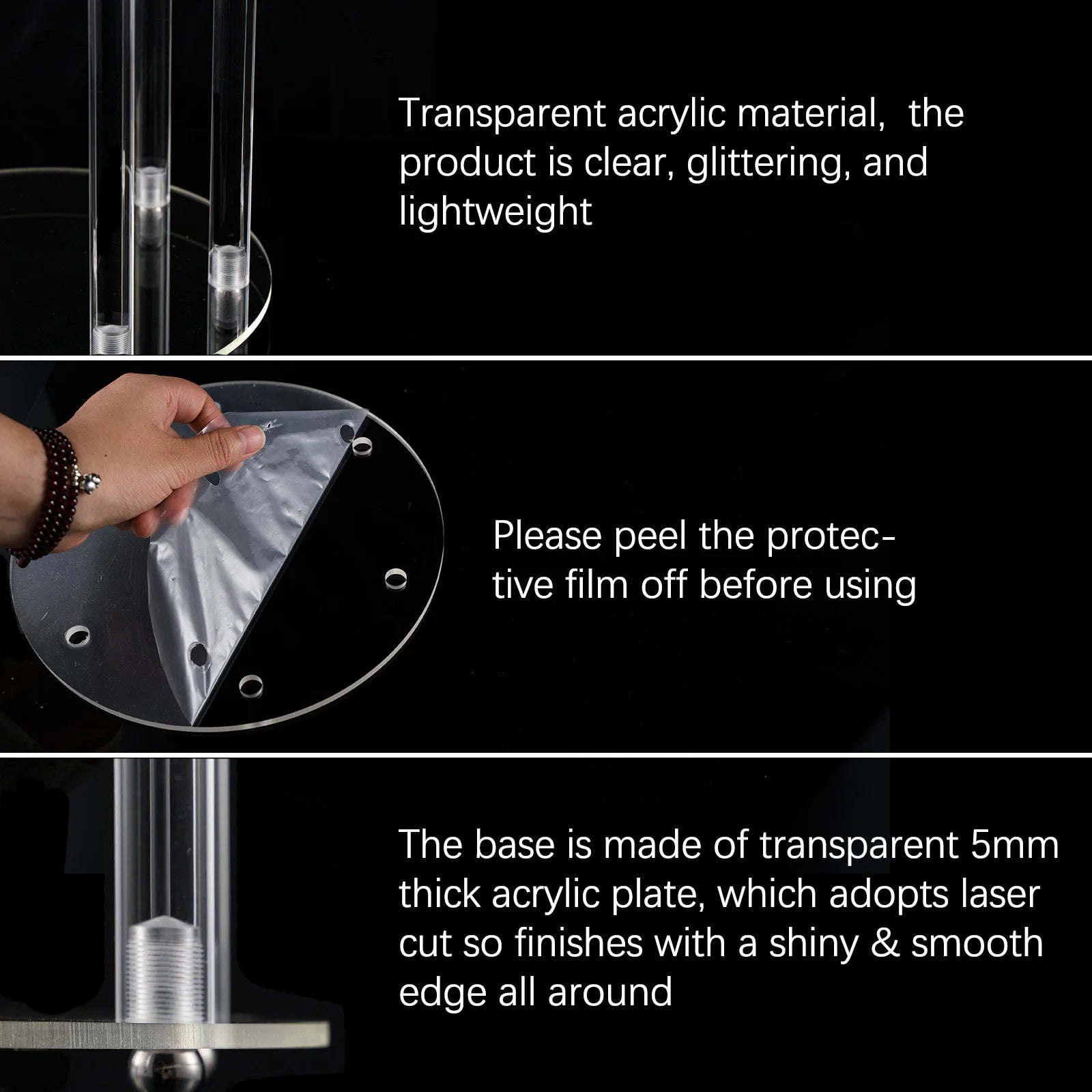 10pcs Candlestick Holde 6 Arm Candelabras Clear Taper Candle Holders Candlestick Holder for Wedding, Party, Dining Table